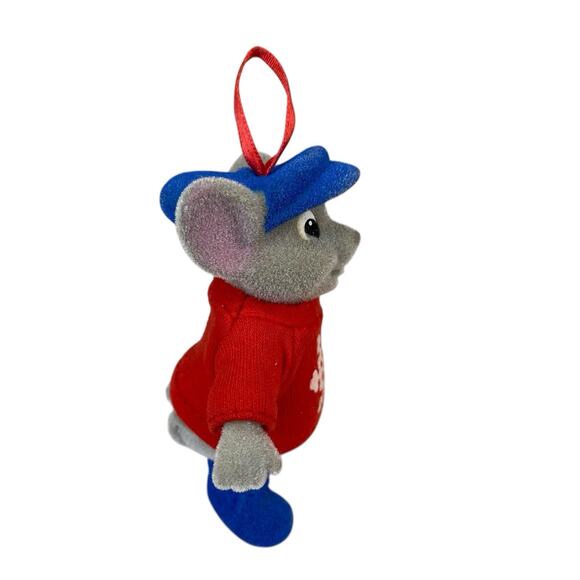 VTG Disney The Rescuers Down Under Bernard Felt Flocked Christmas Ornament w/Box - Picture 5 of 13